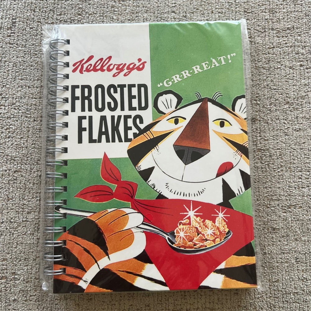 Kellogg's Frosted Flakes Tony the Tiger Spiral Notebook 2005 Retro Cereal Art